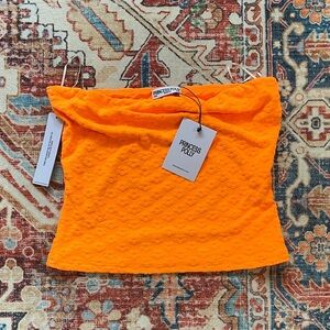 Princess Polly Bright Orange Crop Top size 8